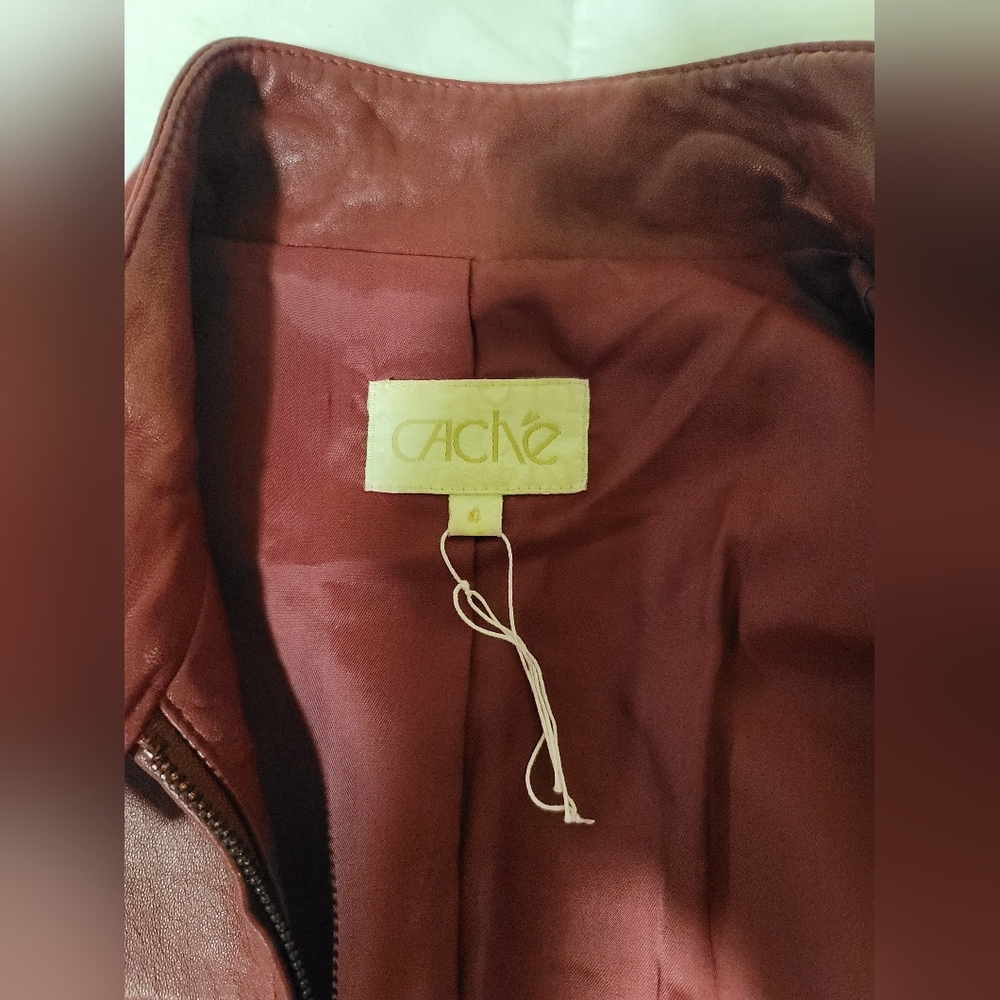 Red Leather jacket - Picture 3 of 4